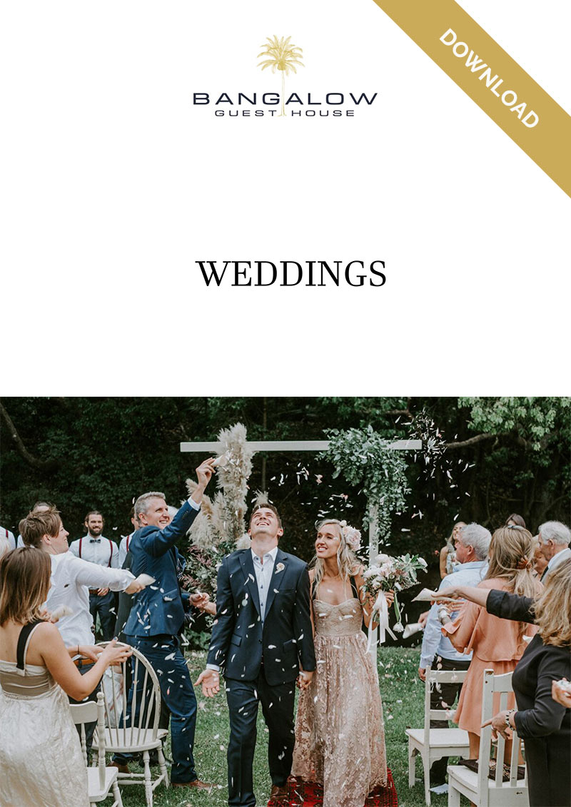 Download the Bangalow Guesthouse wedding brochure for detailed venue and package information