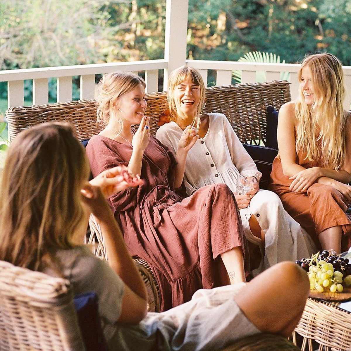 Guests dining outdoors at a private event at Bangalow Guesthouse