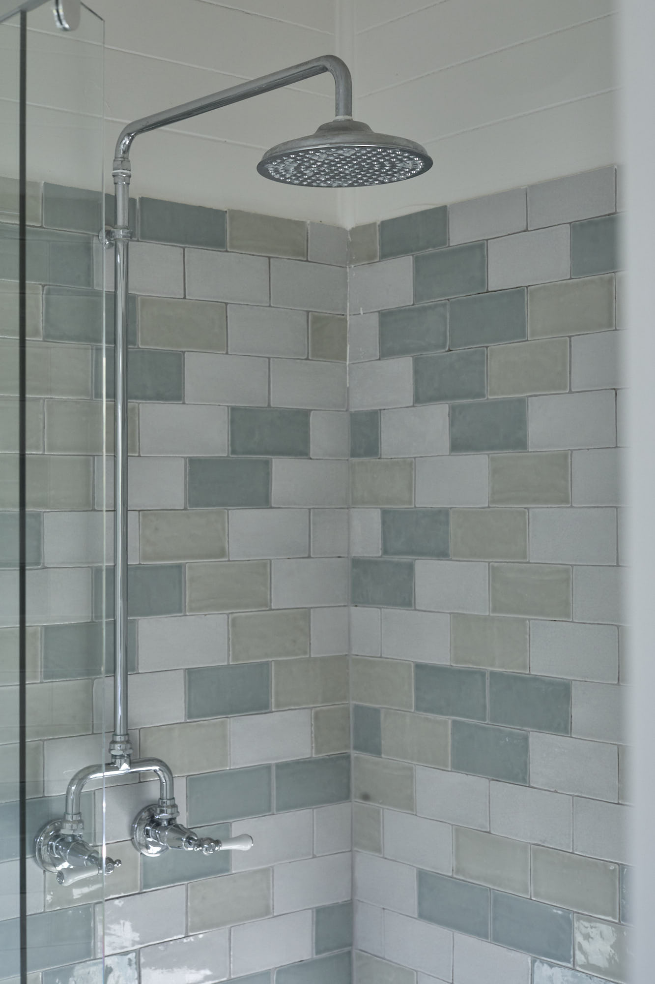 Mary James Suite Rainforest Shower — Boutique Heritage Ensuite in Bangalow Mary James Suite private ensuite with rainforest shower head at Bangalow Guesthouse in the Byron Bay hinterland