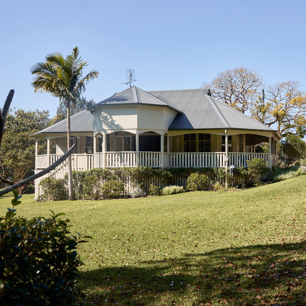 The Bangalow Guesthouse heritage accommodation surrounded by lush hinterland gardens near Byron Bay